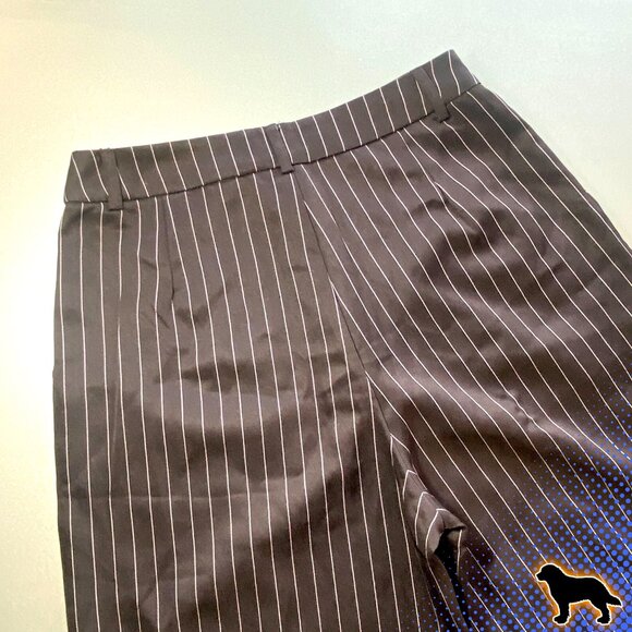 Shein Size 4 Black Wide Leg Black Pin Stripe Dress Pants High Rise - Picture 3 of 6